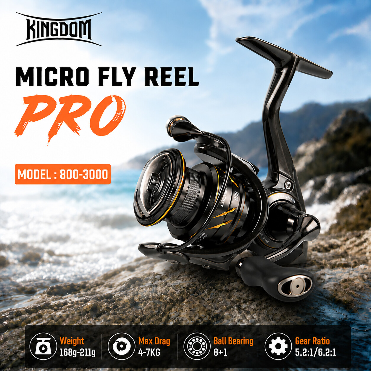 Abu Garcia Reel Revo - بكرة صيد دوارة Kingdom Micro Fly