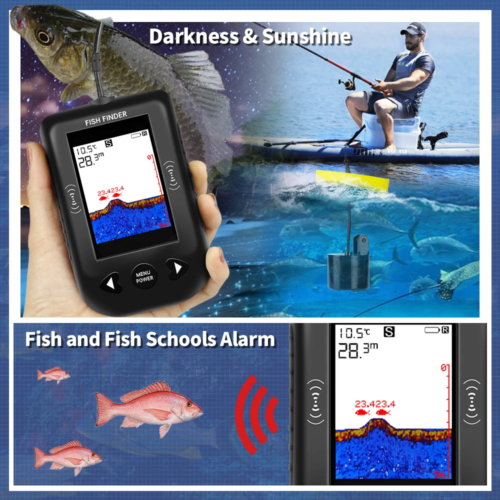 جهاز إلكتروني محمول Erchang XF - مراجعة Fish Finder Transducer وسعره