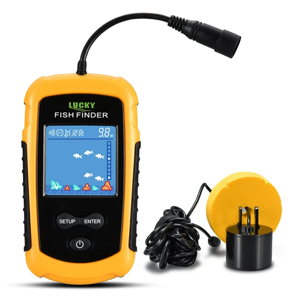 محظوظ LCD شاشة ملونة المحمولة  - مراجعة Fish Finder Transducer وسعره